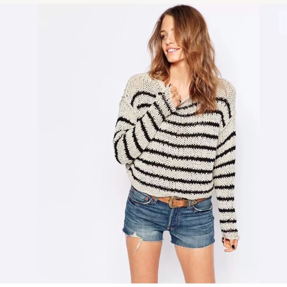 Free People Over and Easy Stripe Sweater